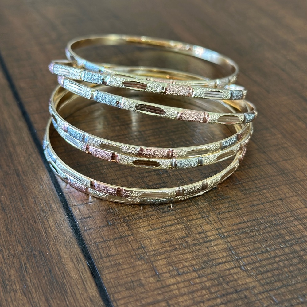 Elegant Gold and Silver Bangle Set